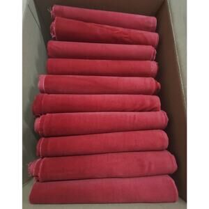 Lot of 10 Solid Burgundy Colors Cotton Velvet Fabric Yards Scraps Sewing Remnant